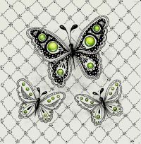 Green Gemstone Butterflies